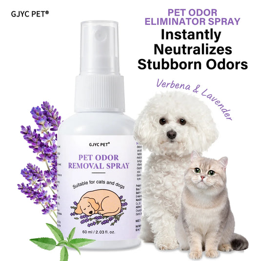 Pet Odor Eliminator Spray, Verbena & Lavender Deodorizer for Dogs & Cats
