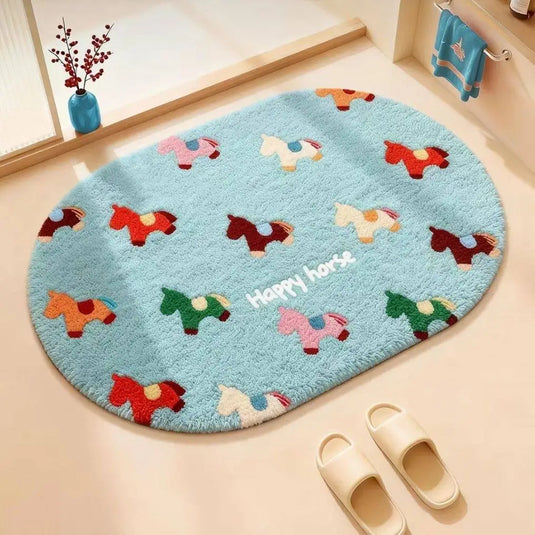 Bathroom Floor Mat, Non-Slip Water-Absorbent Toilet Rug, Soft Bath Mat for Bathroom