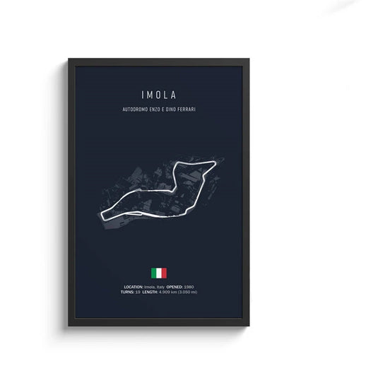 F1 Imola Circuit Canvas Wall Art, Formula 1 Motorsport Track Poster, Nordic Racing Canvas