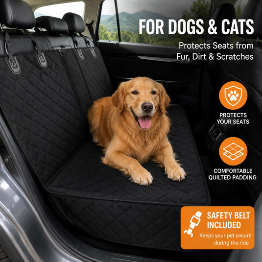 Waterproof Dog Car Seat Cover | Rear Bench Pet Protector