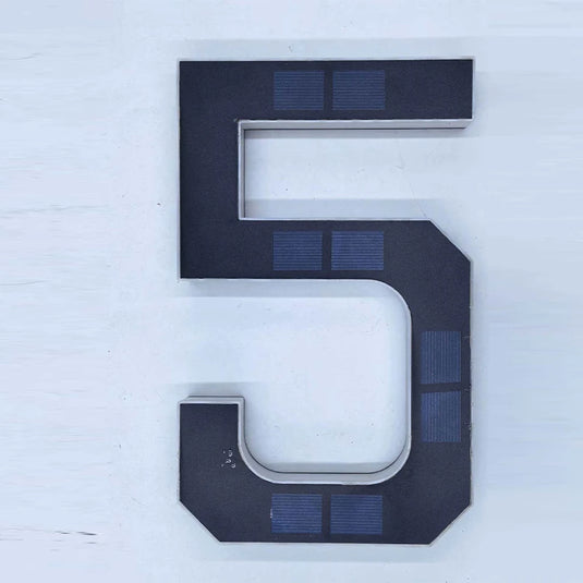 LED Solar House Number Light Waterproof Address Sign Modern Light Sensor Door Plate for Outdoor Home Yard Wall Decoration Use