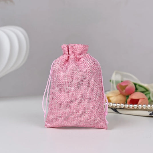 10pcs Natural Burlap Drawstring Bags Gift Packaging Bags Candy Snack Bag for Holiday Wedding Party Birthday Jewelry Pouches