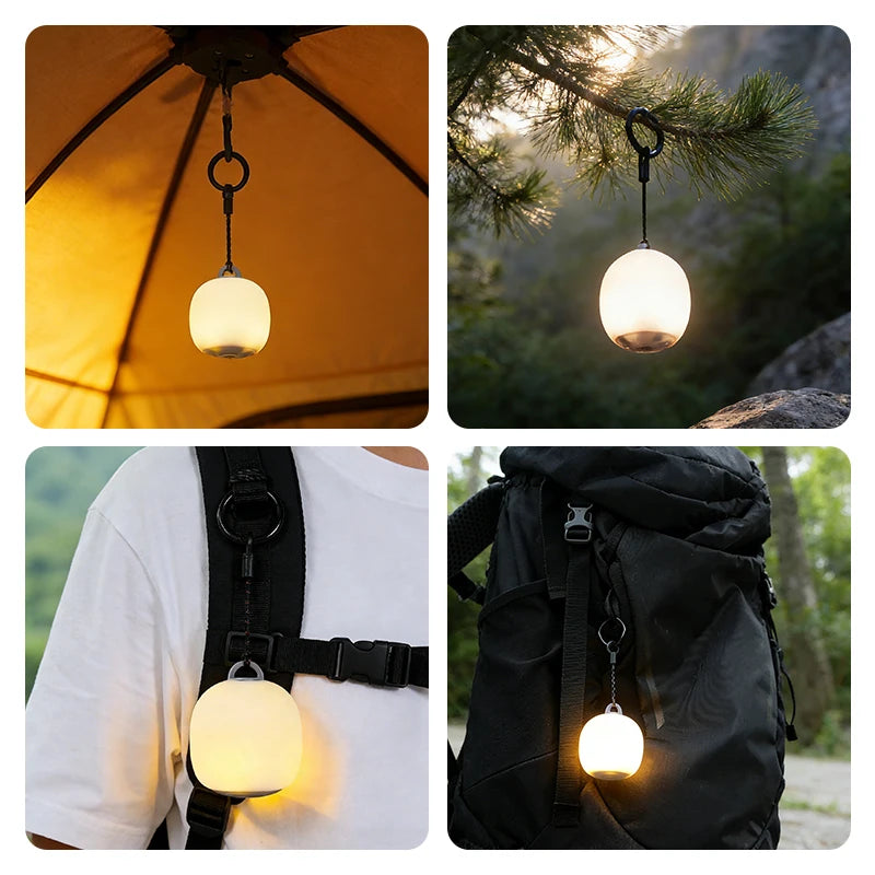 WESTTUNE Portable Camping Lantern Rechargeable LED Picnic Lamp MINI Egg-Shaped Squeeze Silicone Light for Outdoor Cozy Ambience