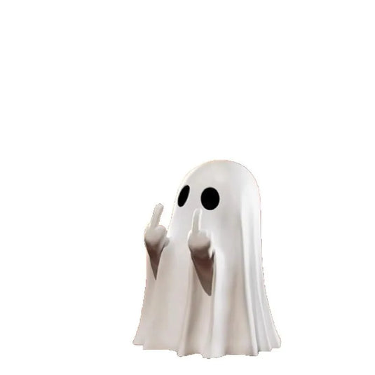 Car Decorate Luminous Middle Finger Cute Ghost Statue Small Scary Ghost Figurines Halloween Decoration Home Table Ornaments