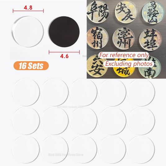 4~50Set DIY Fridge Magnet Craft Set Square Clear Acrylic Magnetic Set with Adhesive DIY Family Gifts for Home Kitchen Decoration