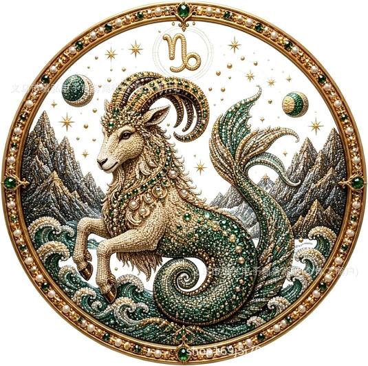 12 Zodiac Signs Pearl Art Kit, Round Constellation Themed DIY Beaded Artwork, Astrology Wall Decor Craft Set for Zodiac Lovers