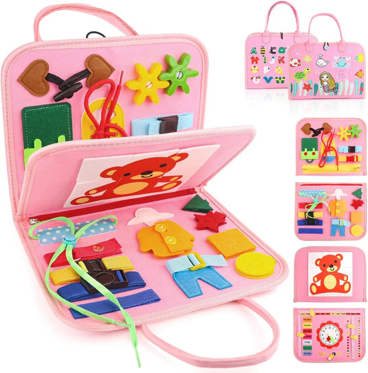 Busy Board Montessori Toys for Toddler Boy Birthday Gifts, Busy Book Sensory Toys for Toddlers Learning Educational