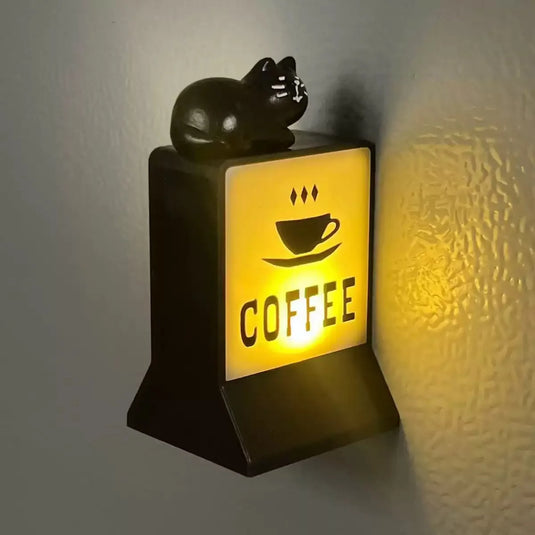 Retro Coffee Corner Creative Atmosphere Light Sign Fridge Magnet Magnetic Home Miniature Pegboard Coffee Shop Glowing Decoration