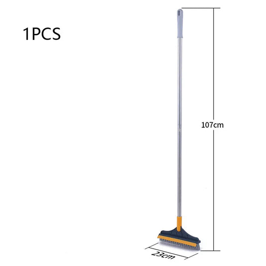 Bathroom Floor Scrub Brush with Long Handle, Tile & Grout Cleaning Brush, Wall