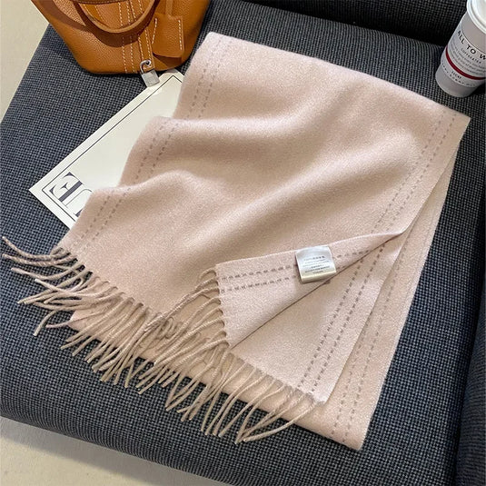 High Quality 100% Pure Wool Plaid Scarf Women Couples Winter Autumn Soft Warm Tassel Classic Muffler Ladies Thermal Shawl Female