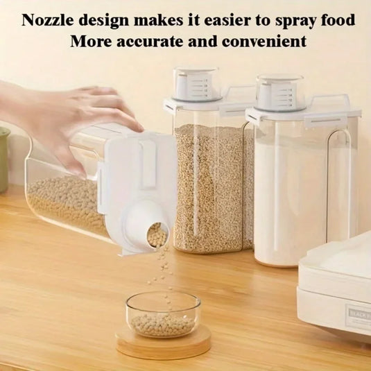 2.5L Airtight Food Storage Container, Moisture-Proof Grain, Rice, Flour & Nut Storage Box