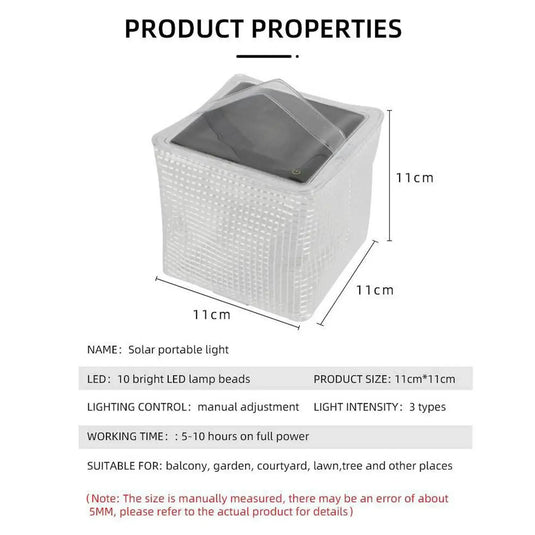 Portable Solar Camping Light, Rechargeable LED Camping Lantern, Lightweight Hanging Outdoor Light