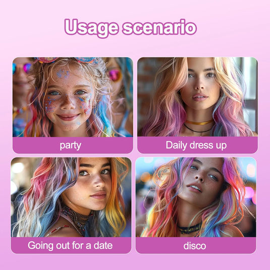 Temporary Hair Color Spray – 6 Color Disposable Hair Chalk Powder for Pastel Salon Styling