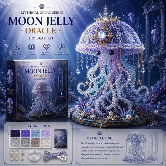 Mythical Ocean DIY Bead Kit for Beginners, 3D Beaded Animal Making Kit, Unique Sea Animal Designs, Glass Bead Embroidery Set