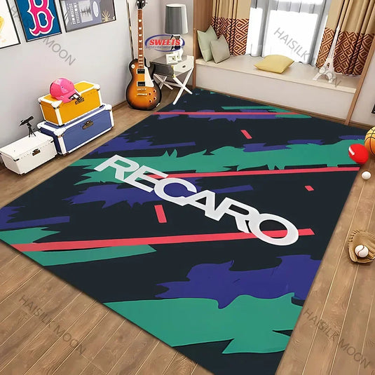 Multiple Sizes R-Recaro Logo Printed Carpet Living Room Bedroom Office Large Rug Coffee Table Balcony Mat Birthday Thanksgiving