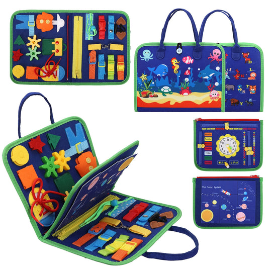 Busy Board Montessori Toys for Toddler Boy Birthday Gifts, Busy Book Sensory Toys for Toddlers Learning Educational