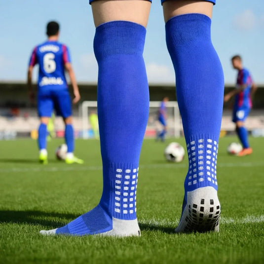 Men's Long Football Socks, Non-Slip Soccer Compression Socks, Breathable Knee High Athletic