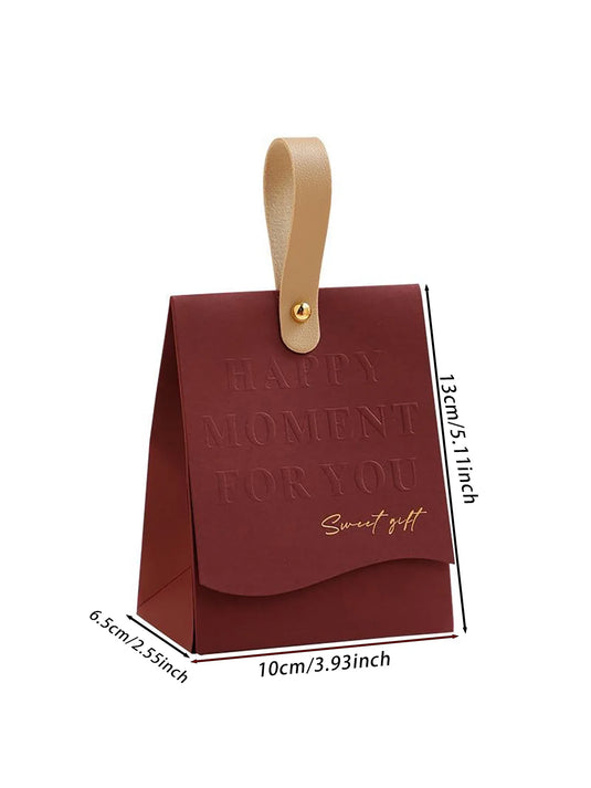 10pcs Creative Leather Portable Gift Box High-end Portable Wedding Candy Paper Box Party Packaging Supplies Paper Box