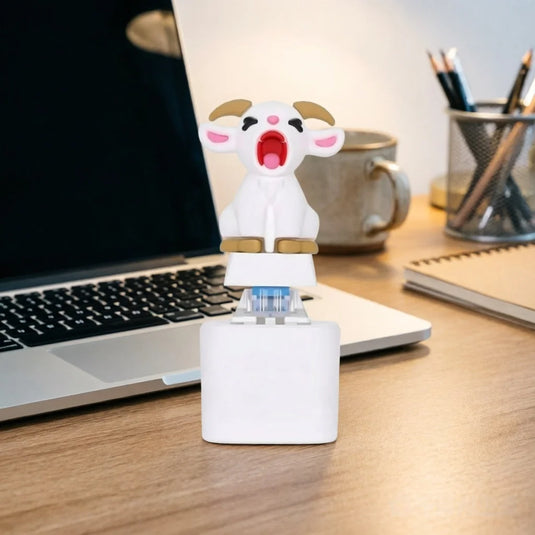 Screaming Goat & Seagull Mine Sound Button Keychain,Light Up Mechanical Switch Fidget Clicker,Noise Maker Novelty Gift for Party