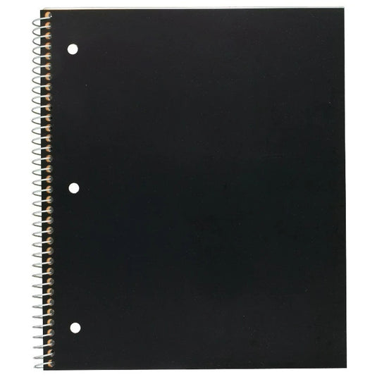 Spiral Notebook Plus Study App 1 Subject College Ruled 8 12 x 11 Black