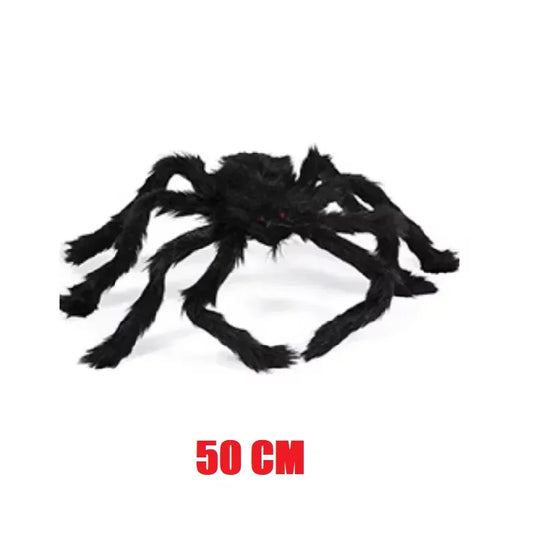 Giant Black Plush Spider Halloween Decoration 30–200cm