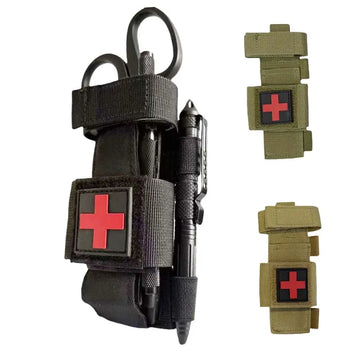Tactical Tourniquet Set - Rotary Medical Emergency Strap with Tactical Pen & Scissors | Essential for Outdoor Survival, Combat,