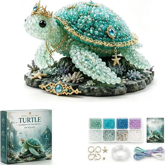 Mythical Ocean DIY Bead Kit for Beginners, 3D Beaded Animal Making Kit, Unique Sea Animal Designs, Glass Bead Embroidery Set