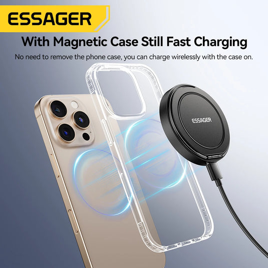 Essager 15W MagSafe Wireless Charger – Fast Charging for iPhone 16/15/14/13 & AirPods