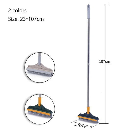 Bathroom Floor Scrub Brush with Long Handle, Tile & Grout Cleaning Brush, Wall