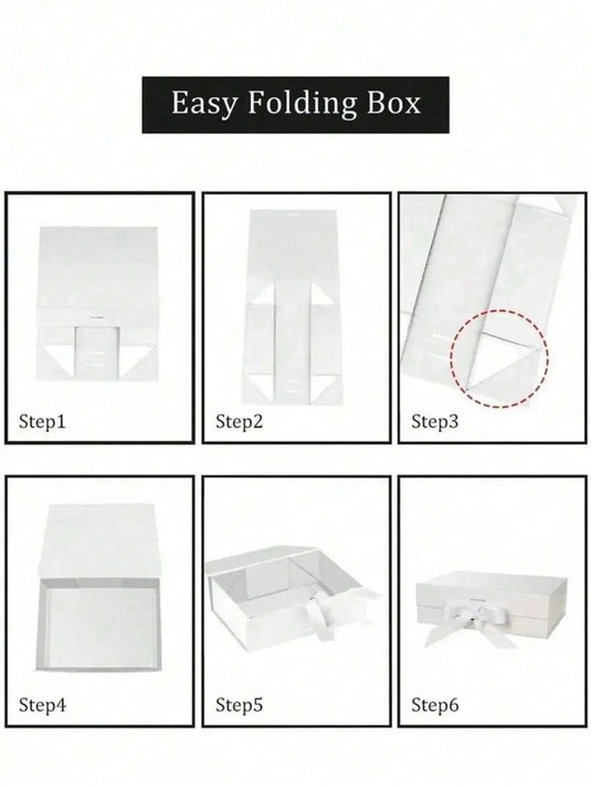 1pc Foldable Magnetic Closure Solid Color Ribbon Gift Box, Wedding Party Gift Box,Suitable For Birthday Holiday Party Christmas