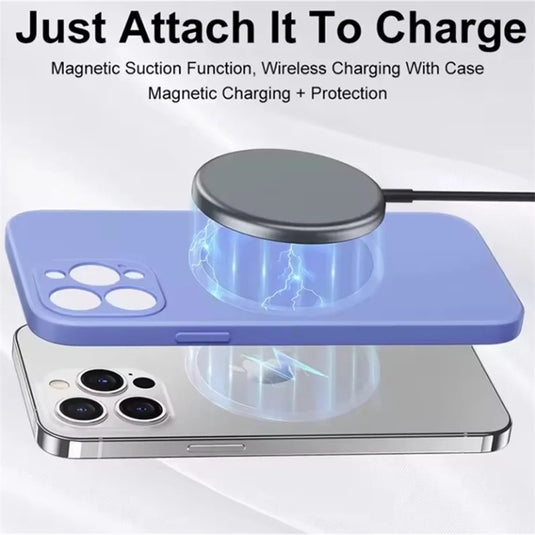 Liquid Silicone Wireless Charge Cover For iPhone 16 15 14 12 11 13 Pro Max 16 Plus Case Original Magnetic Magsafe Phone Case