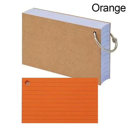 Kawai 50Pcs Binder Horizontal Line Memo Book Loose Leaf Index Cards Flash Cards Small Revision Cards for Study Office NotePads