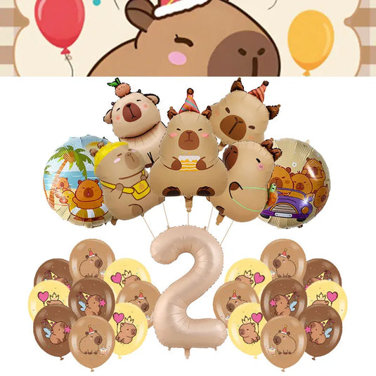 Capybara Decoration Birthday Party Pavors for Girls Capybara Tableware Set Cup Plate Balloons Gift Bags Happy Banner Supplies