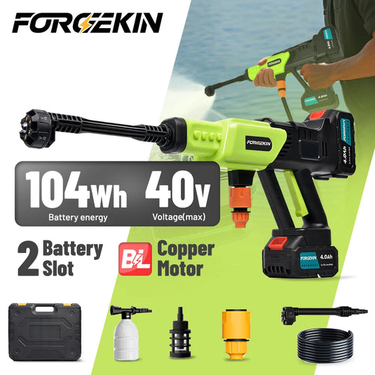 FORGEKIN 40V Wireless High Pressure Washer Gun 6in1 Cordless Spray Gun Car Garden Washer Tool For Makita 18V Battery Pin