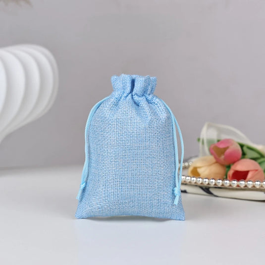 10pcs Natural Burlap Drawstring Bags Gift Packaging Bags Candy Snack Bag for Holiday Wedding Party Birthday Jewelry Pouches