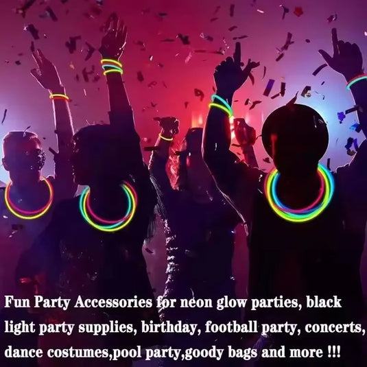 50/100Pcs Multicolor Glow Sticks & Bracelets | Party Supplies