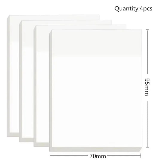 50 Sheets Transparent Sticky Note Pads Waterproof Self-Adhesive Memo Notepad School Office Supplies Stationery