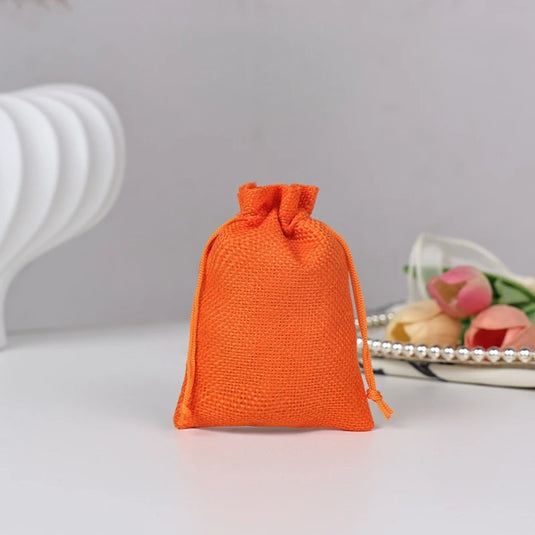 10pcs Natural Burlap Drawstring Bags Gift Packaging Bags Candy Snack Bag for Holiday Wedding Party Birthday Jewelry Pouches