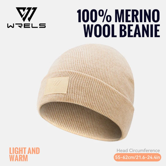 WRELS 100% Merino Wool Beanie Warm Winter Hat  Unisex Beanie Casual Beanie Breathable Wool Watch Cap Lightweight Thermal Hat