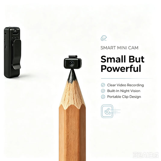 Mini 4K HD Body Camera – Wearable Clip-On Video Recorder with 360° Rotating Lens, Night Vision