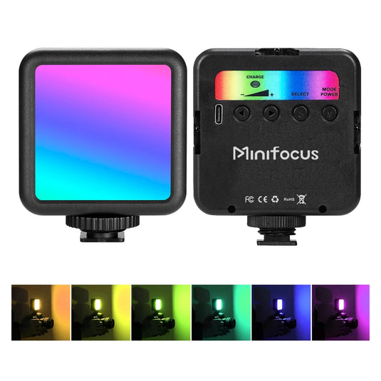 Minifocus RGB LED Video Light | 800 Lux Pocket Camera Fill Light