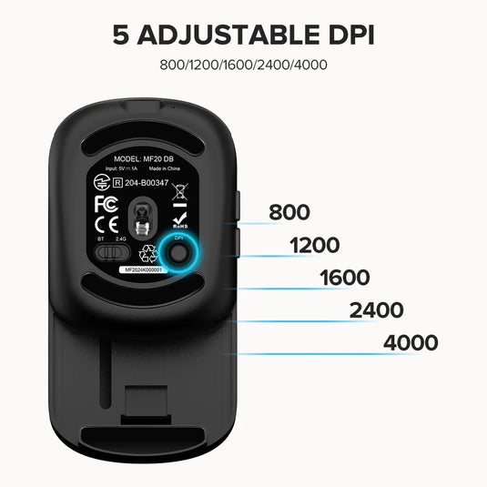 Delux Pocket Folding Mouse Wireless 2.4G Bluetooth5.2 Silent Click Portable Ultra-light 55g for MacBook Tablet Computer PC Mice
