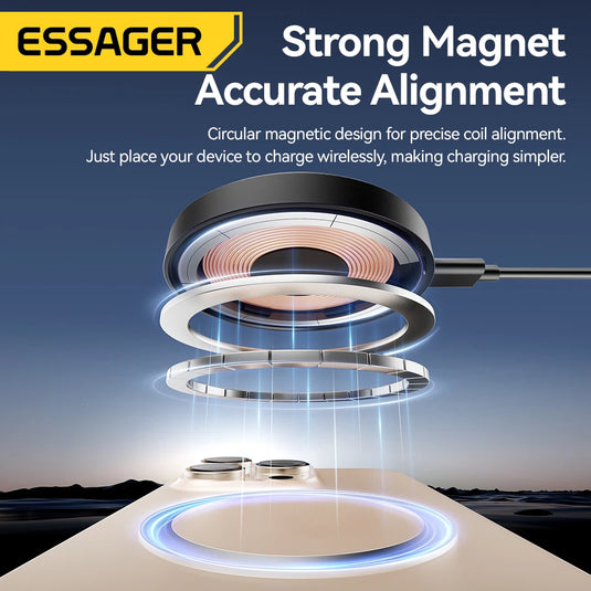 Essager 15W MagSafe Wireless Charger – Fast Charging for iPhone 16/15/14/13 & AirPods