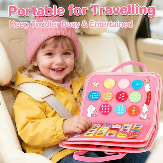 Busy Board Montessori Toys for Toddler Girl Birthday Gifts, Busy Book Sensory Toys for Toddlers, Learning Educational Toddler