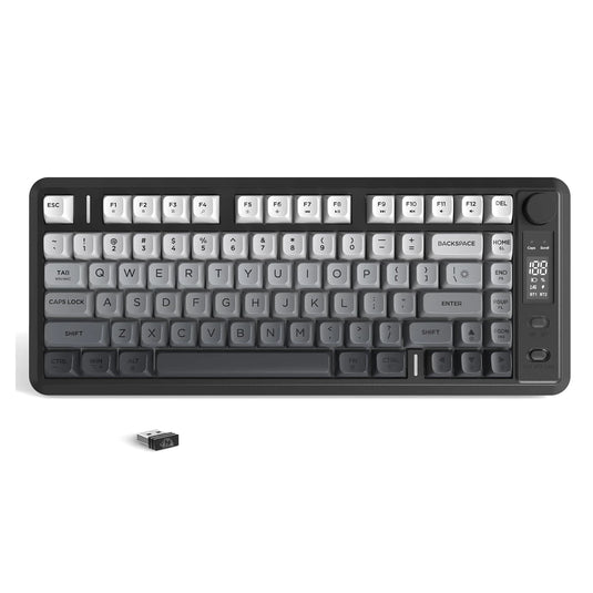 ATTACK SHARK M75 Wireless Membrane Gaming Keyboard with Knob&OLED Display Bluetooth/2.4Ghz Rainbow Backlit Gradient PBT Keycaps