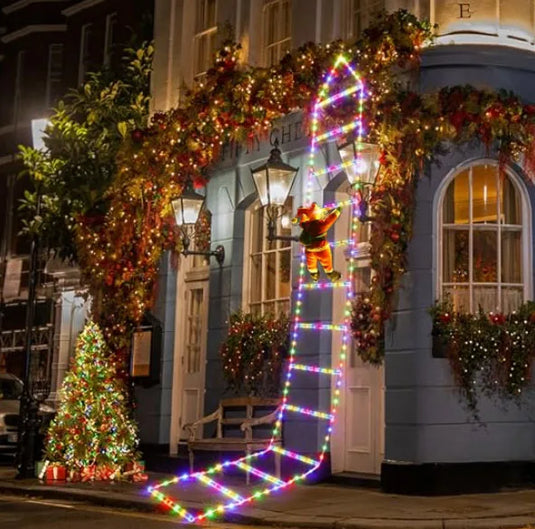 1.5/3M Christmas Decoration LED Santa Claus Climbing Ladder Light USB Plug 8 Flashing Modes Suitable Home Xmas Tree Wall Window