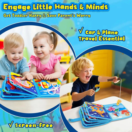 Children's baby early education intelligence learning baby toys felt learning board, busy board, busy book, cloth book, including life skills, alphabet, numbers, shapes colors, animals, weather, toddler travel toys, birthday