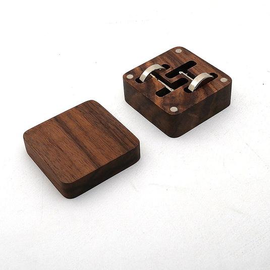 Personalized Wooden Cufflinks for Groomsmen | Custom Engraved Wedding Gift for Best Man, Dad & Groom
