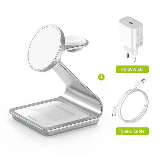 Bonola Magnetic 3 in 1 Wireless Charger for iPhone 17/16/15/13/14/12 30W Wireless Charging Station for Apple Watch/AirPods Pro