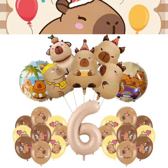 Capybara Decoration Birthday Party Pavors for Girls Capybara Tableware Set Cup Plate Balloons Gift Bags Happy Banner Supplies